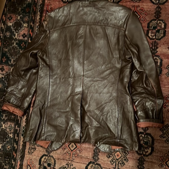 Vintage Oversized Brown Leather Blazer - Picture 4 of 4